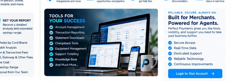 Perfect Payments merchant and agent portal tools
